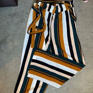 stripe wide leg pant